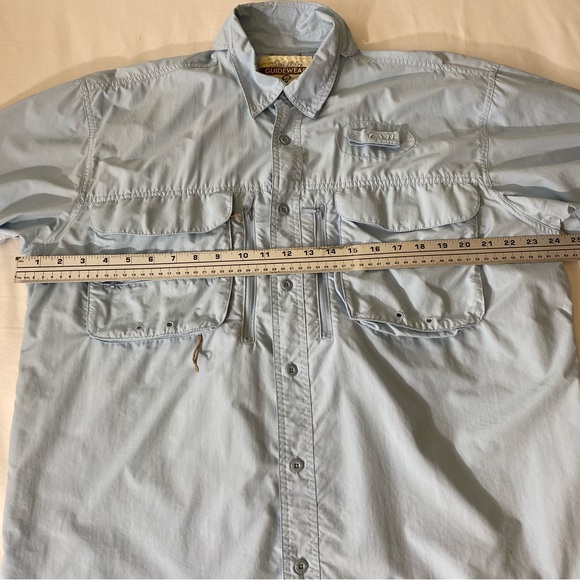 Cabelas Guidewear GXII 40 UPF Vented Mesh Shirt Button Front Large Short Sleeve - Picture 5 of 8